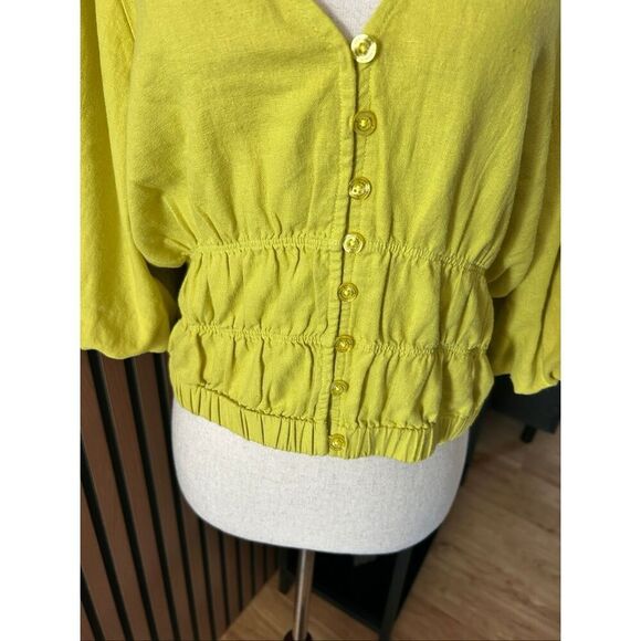 Marc New York andrew Mark size medium yellow pirate shirt short cut off - Picture 2 of 6